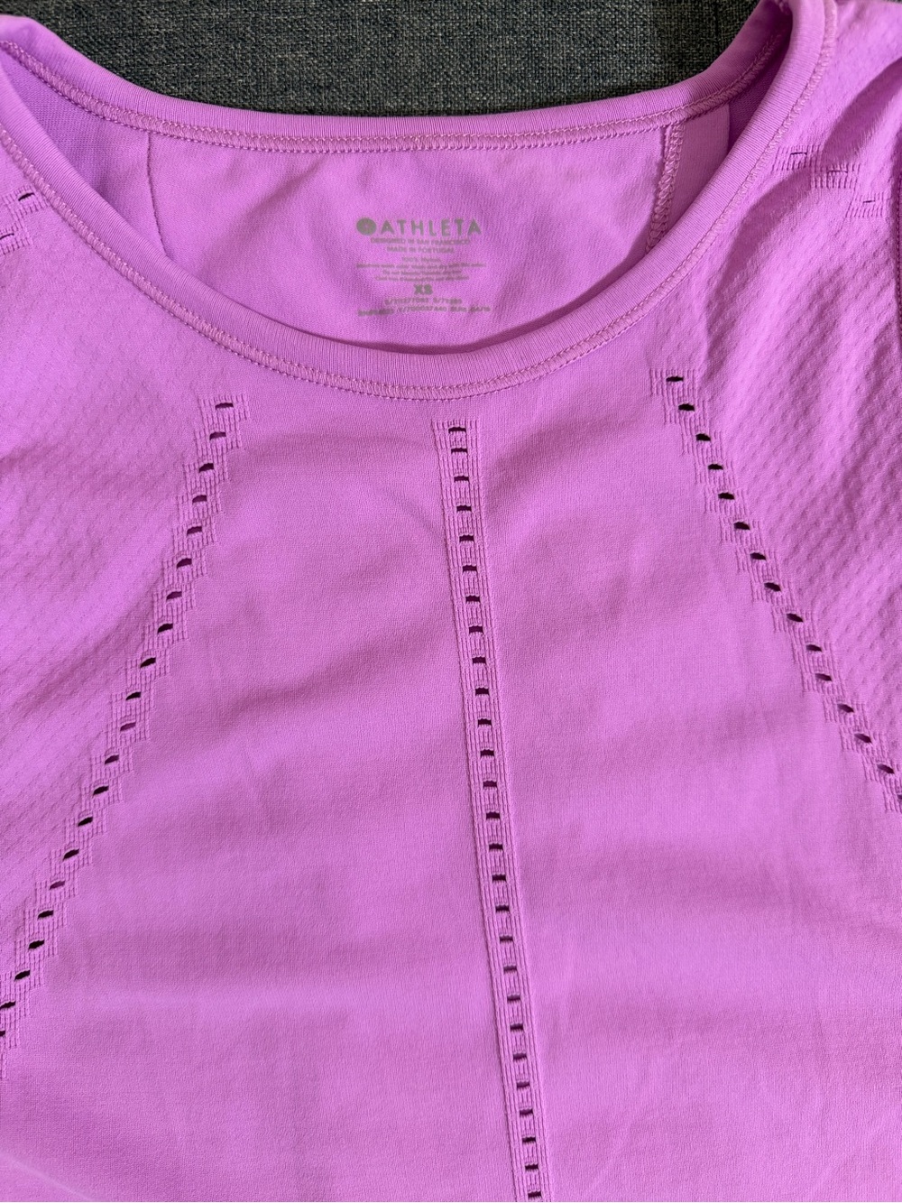 Athleta Pink Purple Laser-Cut Racerback Tank - Picture 4 of 5